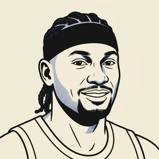 Illustrated portrait of NBA player Precious Achiuwa
