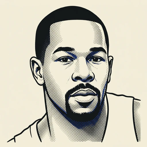 Illustrated portrait of NBA player Michael Adams