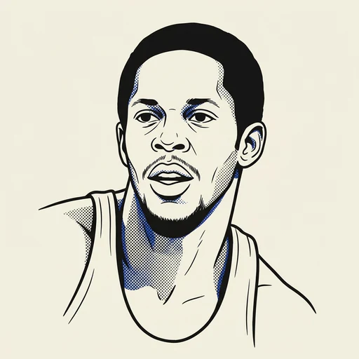 Illustrated portrait of NBA player Tiny Archibald