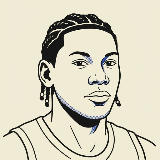 Illustrated portrait of NBA player Ace Bailey