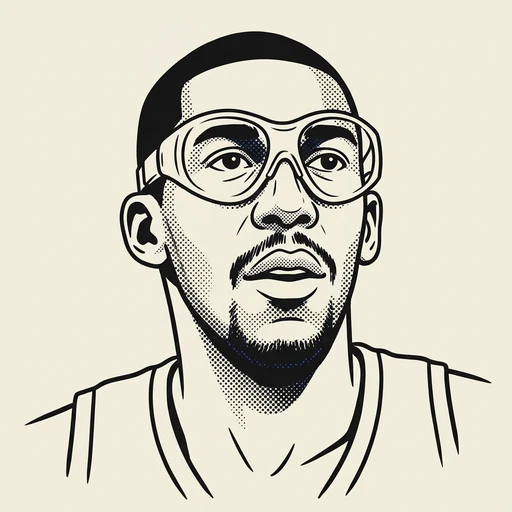 Illustrated portrait of NBA player Thurl Bailey