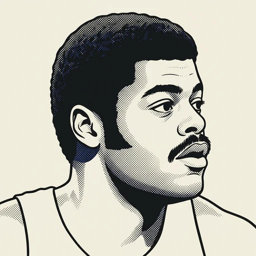 Illustrated portrait of NBA player Greg Ballard