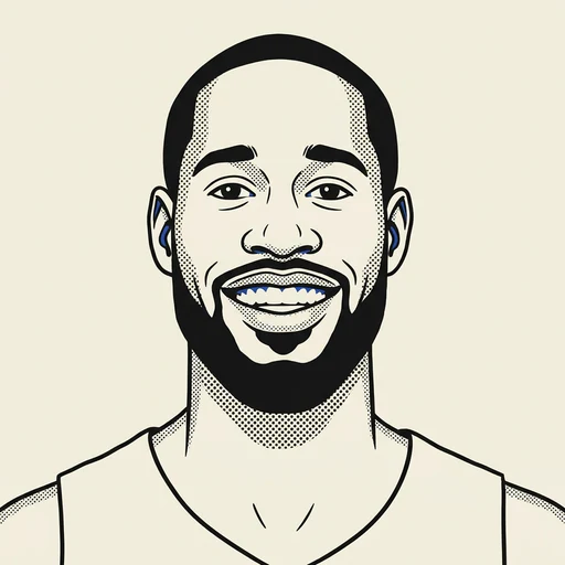 Illustrated portrait of NBA player Will Barton