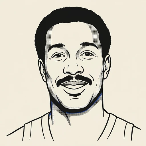 Illustrated portrait of NBA player Walt Bellamy