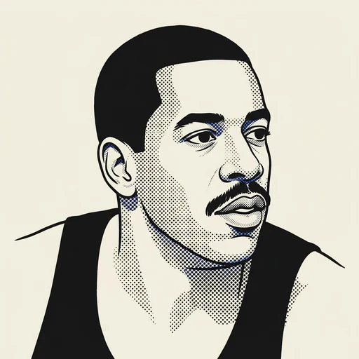 Illustrated portrait of NBA player Otis Birdsong