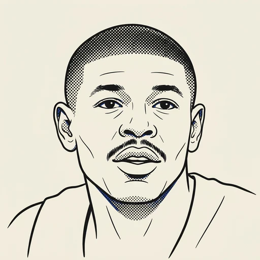 Illustrated portrait of NBA player Muggsy Bogues