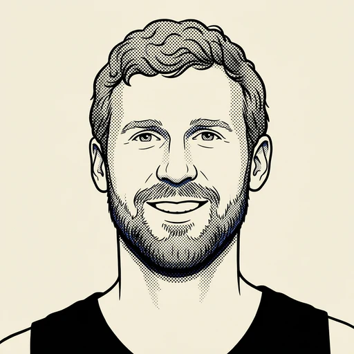 Illustrated portrait of NBA player Matt Bonner
