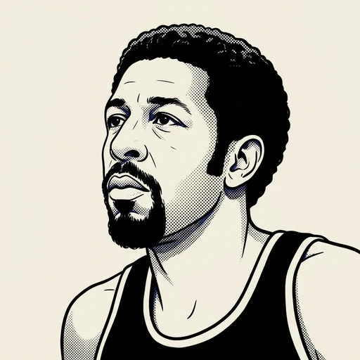 Illustrated portrait of NBA player Fred Brown