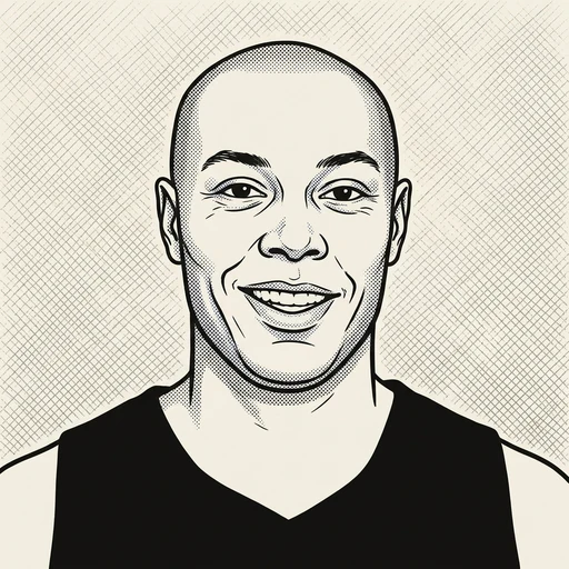 Illustrated portrait of NBA player Caron Butler