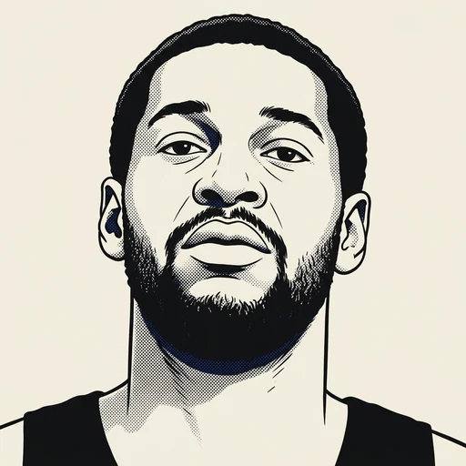 Illustrated portrait of NBA player Joe Barry Carroll
