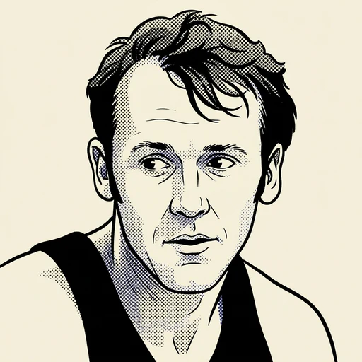 Illustrated portrait of NBA player Billy Cunningham