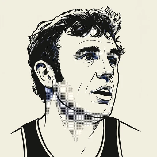 Illustrated portrait of NBA player Dave DeBusschere