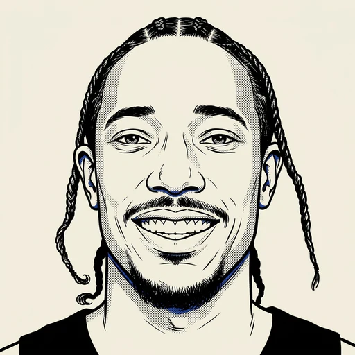 Illustrated portrait of NBA player DeMar DeRozan
