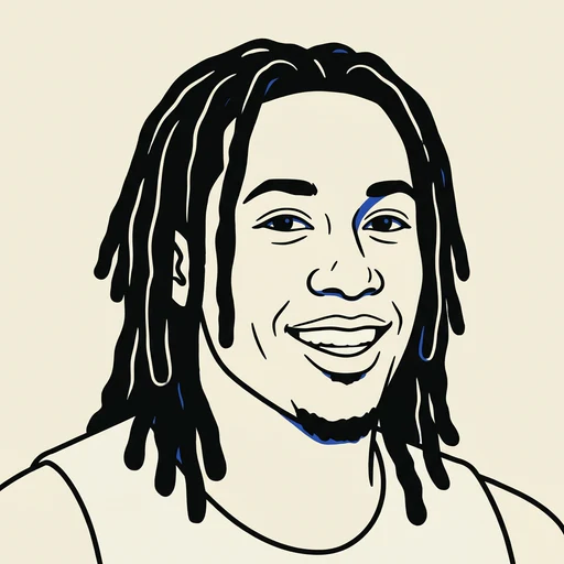 Illustrated portrait of NBA player Ayo Dosunmu