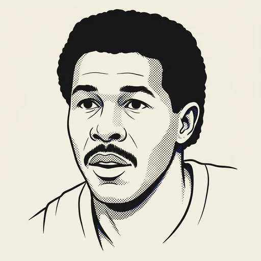 Illustrated portrait of NBA player T.R. Dunn