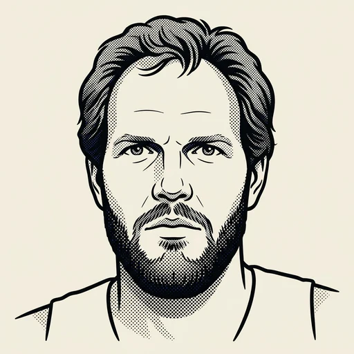 Illustrated portrait of NBA player Mark Eaton