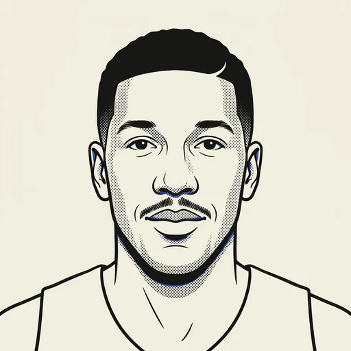 Illustrated portrait of NBA player Kevin Edwards