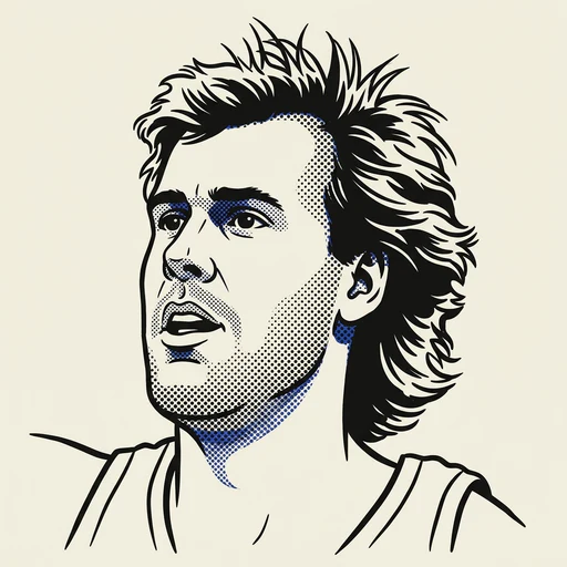 Illustrated portrait of NBA player Craig Ehlo