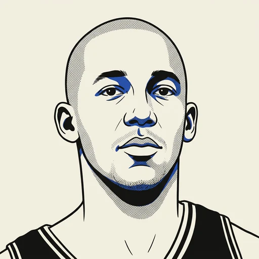 Illustrated portrait of NBA player Sean Elliott