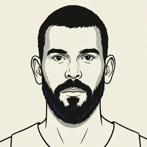 Illustrated portrait of NBA player Marc Gasol