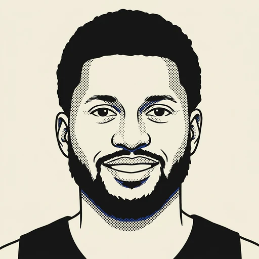 Illustrated portrait of NBA player Rudy Gay