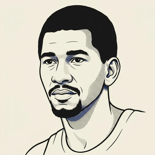 Illustrated portrait of NBA player George Gervin