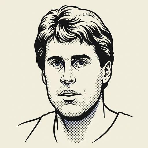 Illustrated portrait of NBA player Mike Gminski