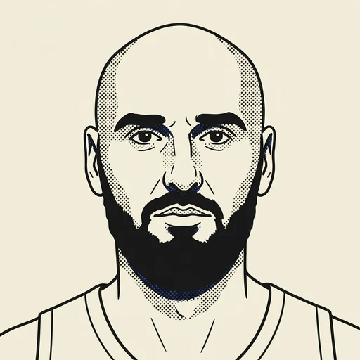 Illustrated portrait of NBA player Marcin Gortat