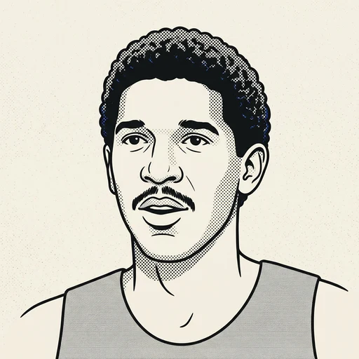 Illustrated portrait of NBA player A.C. Green