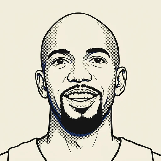 Illustrated portrait of NBA player Richard Hamilton