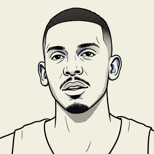 Illustrated portrait of NBA player Anfernee Hardaway