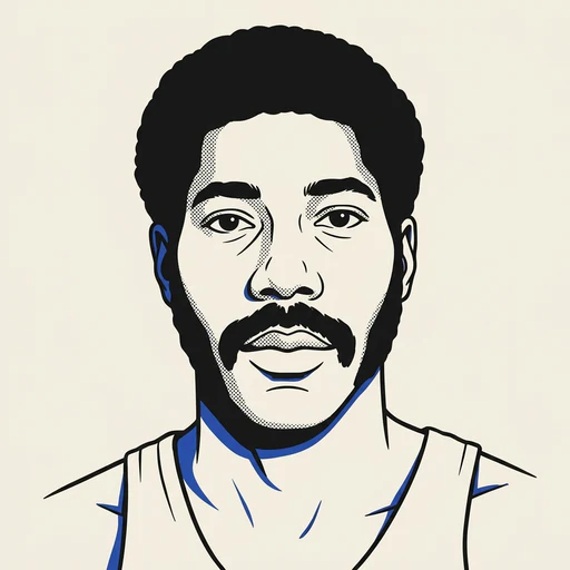 Illustrated portrait of NBA player Connie Hawkins