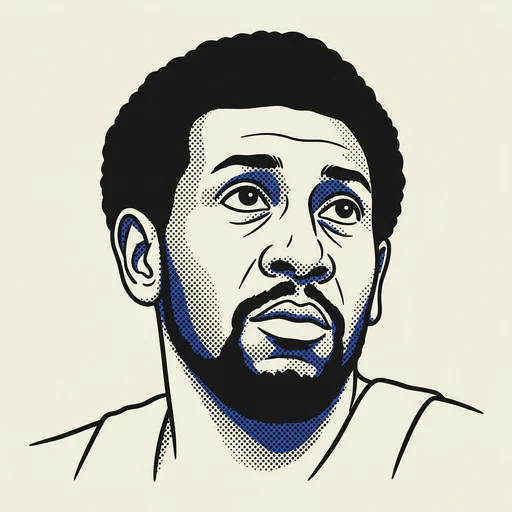 Illustrated portrait of NBA player Spencer Haywood