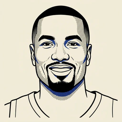 Illustrated portrait of NBA player Serge Ibaka