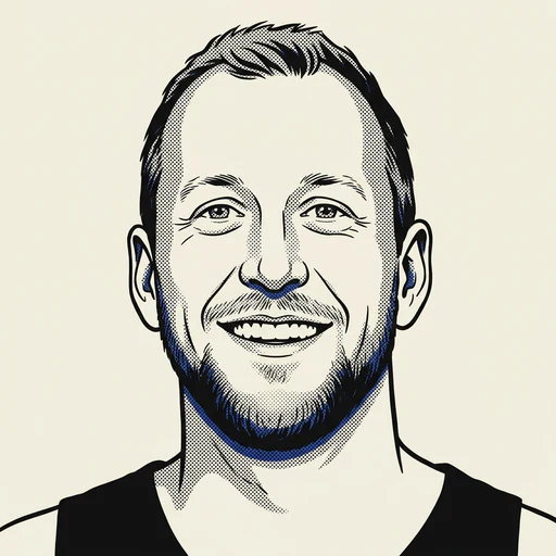 Illustrated portrait of NBA player Joe Ingles