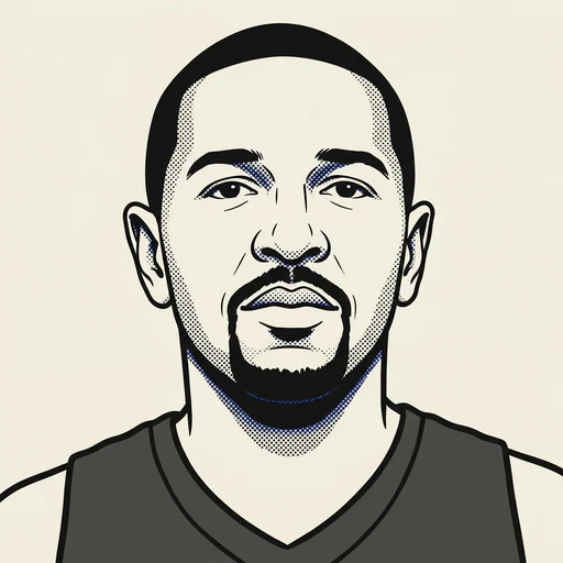Illustrated portrait of NBA player Mark Jackson