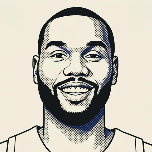 Illustrated portrait of NBA player Al Jefferson