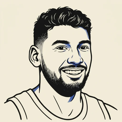 Illustrated portrait of NBA player Ty Jerome