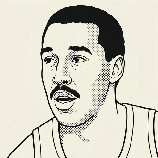 Illustrated portrait of NBA player Dennis Johnson
