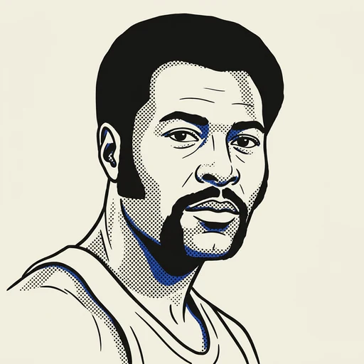Illustrated portrait of NBA player Gus Johnson