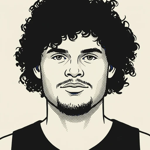 Illustrated portrait of NBA player Tyler Johnson