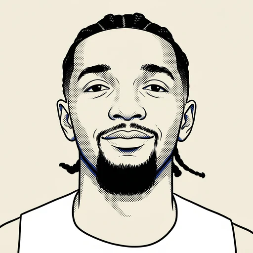 Illustrated portrait of NBA player Herbert Jones
