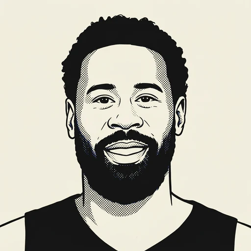 Illustrated portrait of NBA player DeAndre Jordan