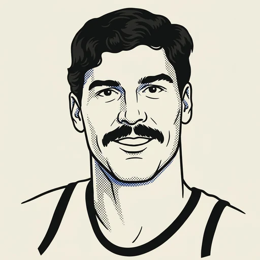 Illustrated portrait of NBA player Bob Kauffman