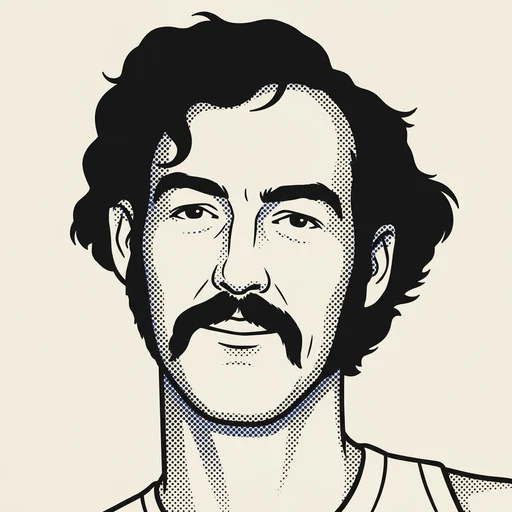 Illustrated portrait of NBA player Rich Kelley