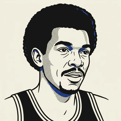 Illustrated portrait of NBA player Larry Kenon
