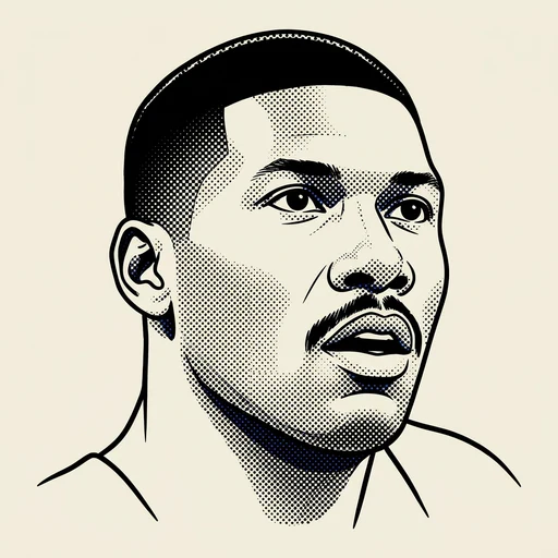 Illustrated portrait of NBA player Jerome Kersey