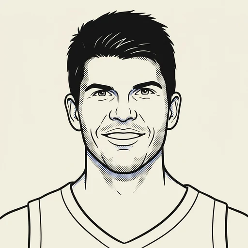 Illustrated portrait of NBA player Kyle Korver