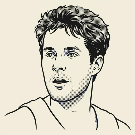 Illustrated portrait of NBA player Christian Laettner