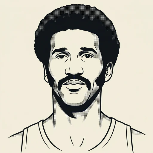 Illustrated portrait of NBA player Stu Lantz